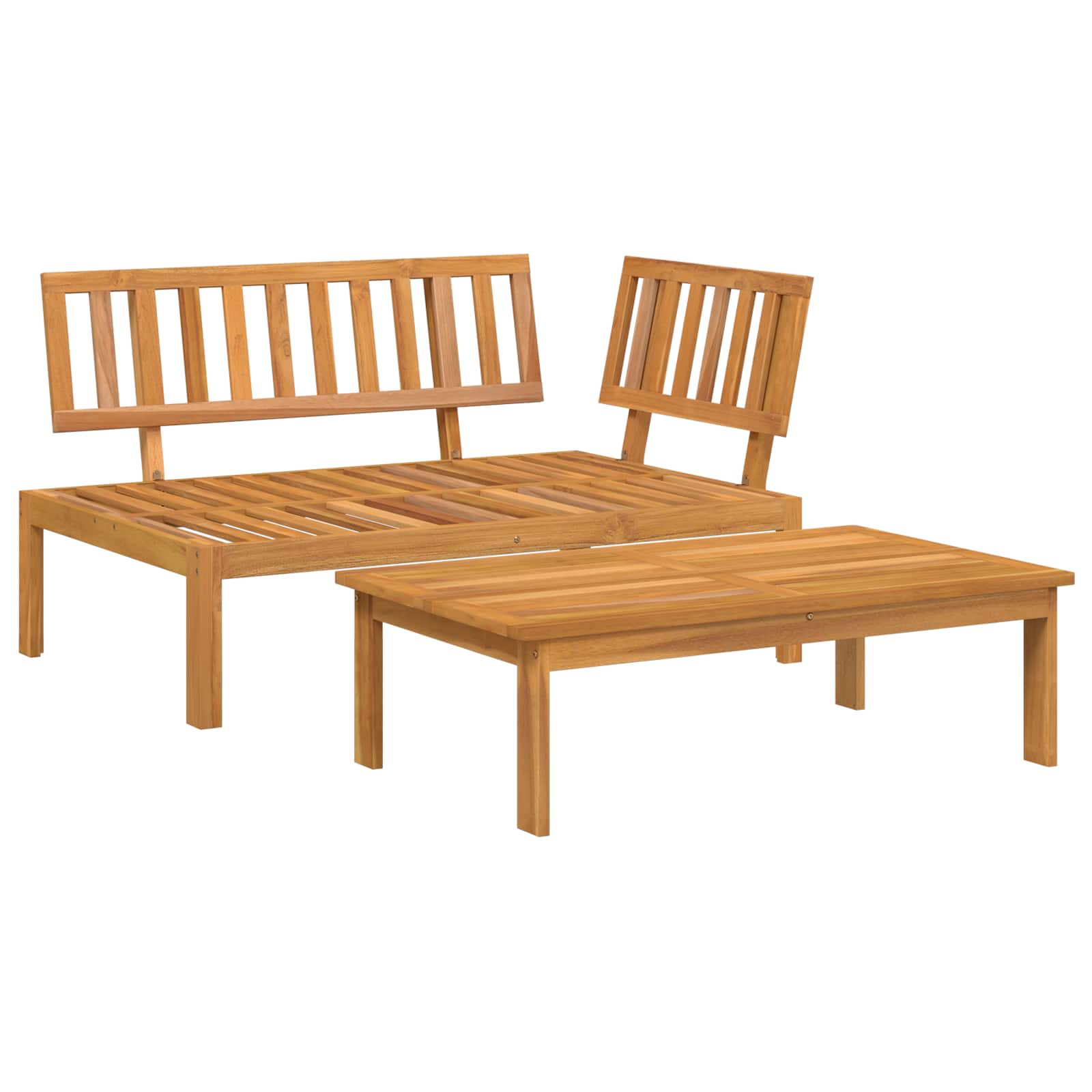 Sofa Set mit Kissen Uni 2 pcs Taupe Massivholz Akazie