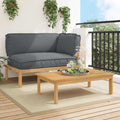 Sofa Set mit Kissen Uni 2 pcs Anthrazit Massivholz Akazie
