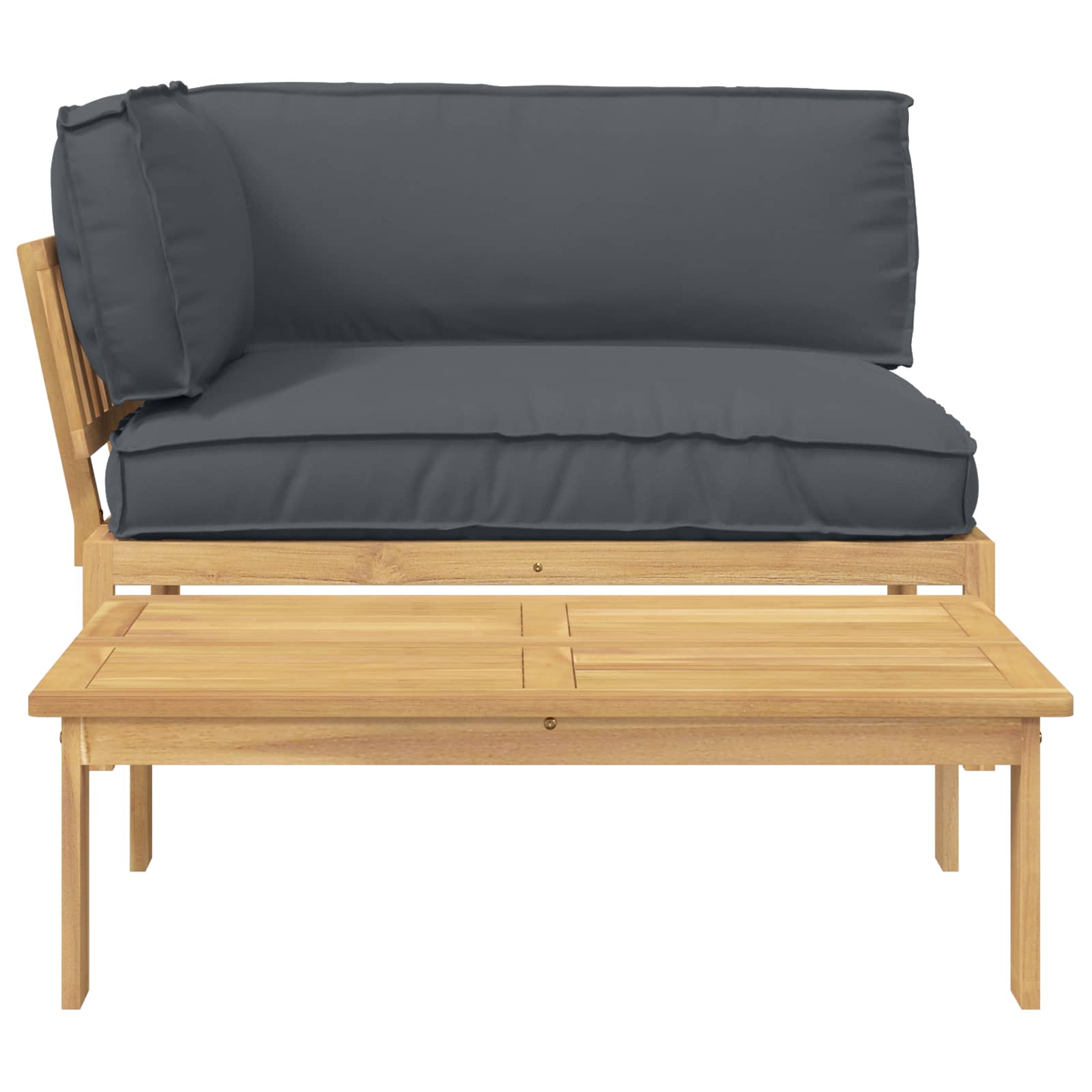Sofa Set mit Kissen Uni 2 pcs Anthrazit Massivholz Akazie