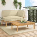 Sofa Set mit Kissen Uni 2 pcs Beige Massivholz Akazie