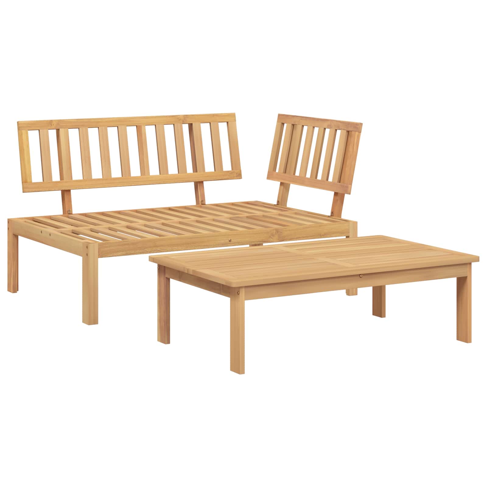 Sofa Set mit Kissen Uni 2 pcs Beige Massivholz Akazie