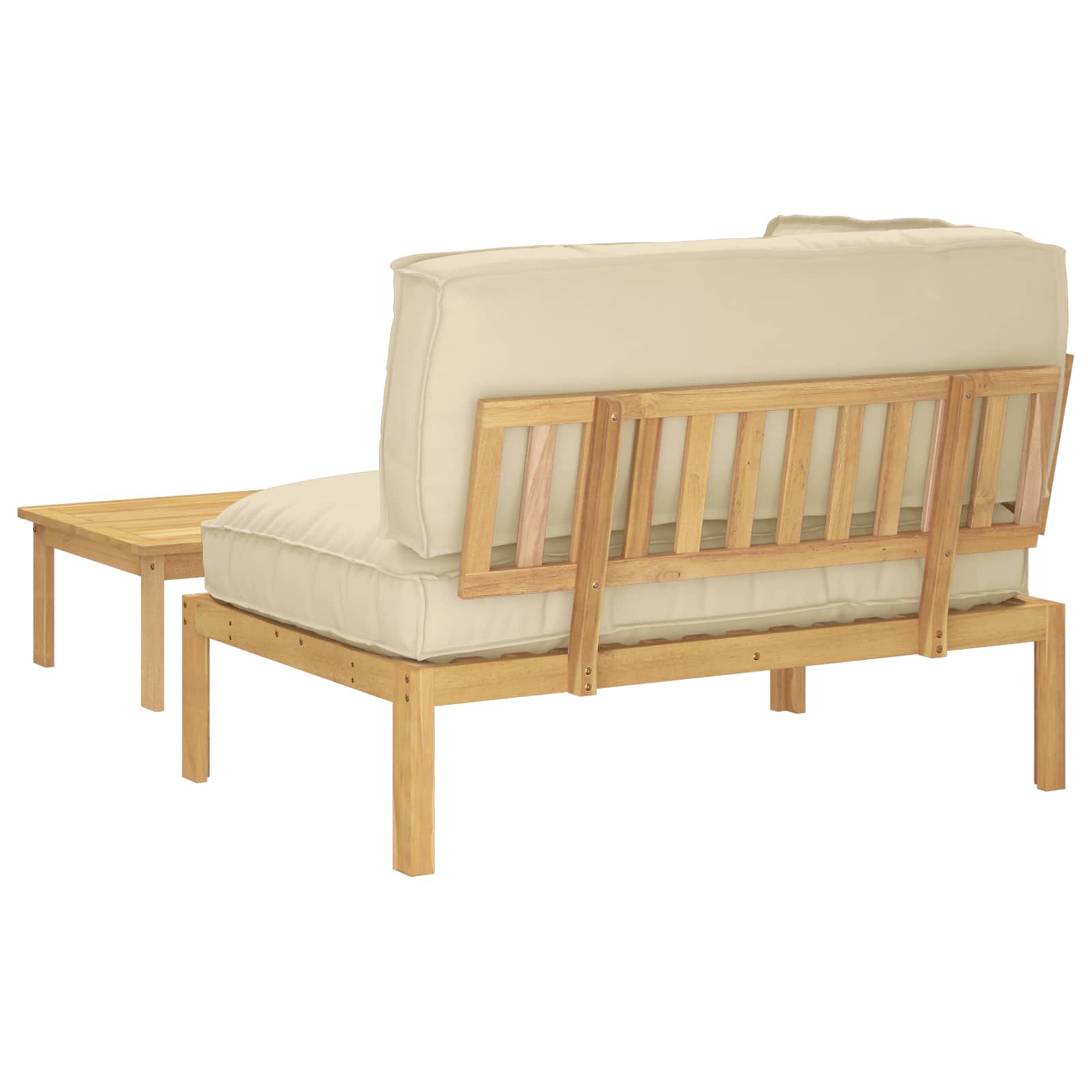 Sofa Set mit Kissen Uni 2 pcs Beige Massivholz Akazie
