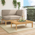 Sofa Set mit Kissen Uni 2 pcs Taupe Massivholz Akazie