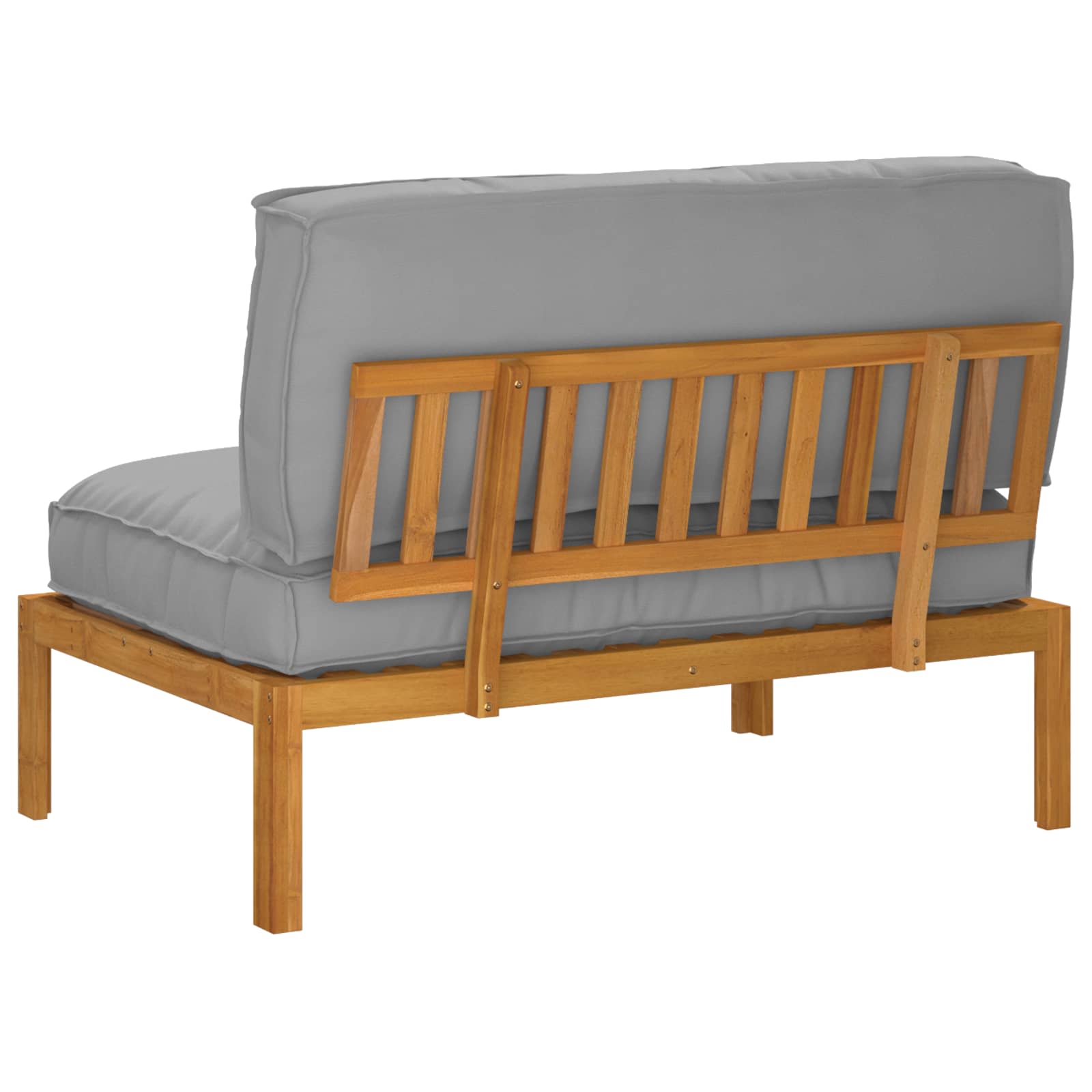 Sofa Set mit Kissen Uni Grau 120 x 92 x 69 cm Massivholz Akazie