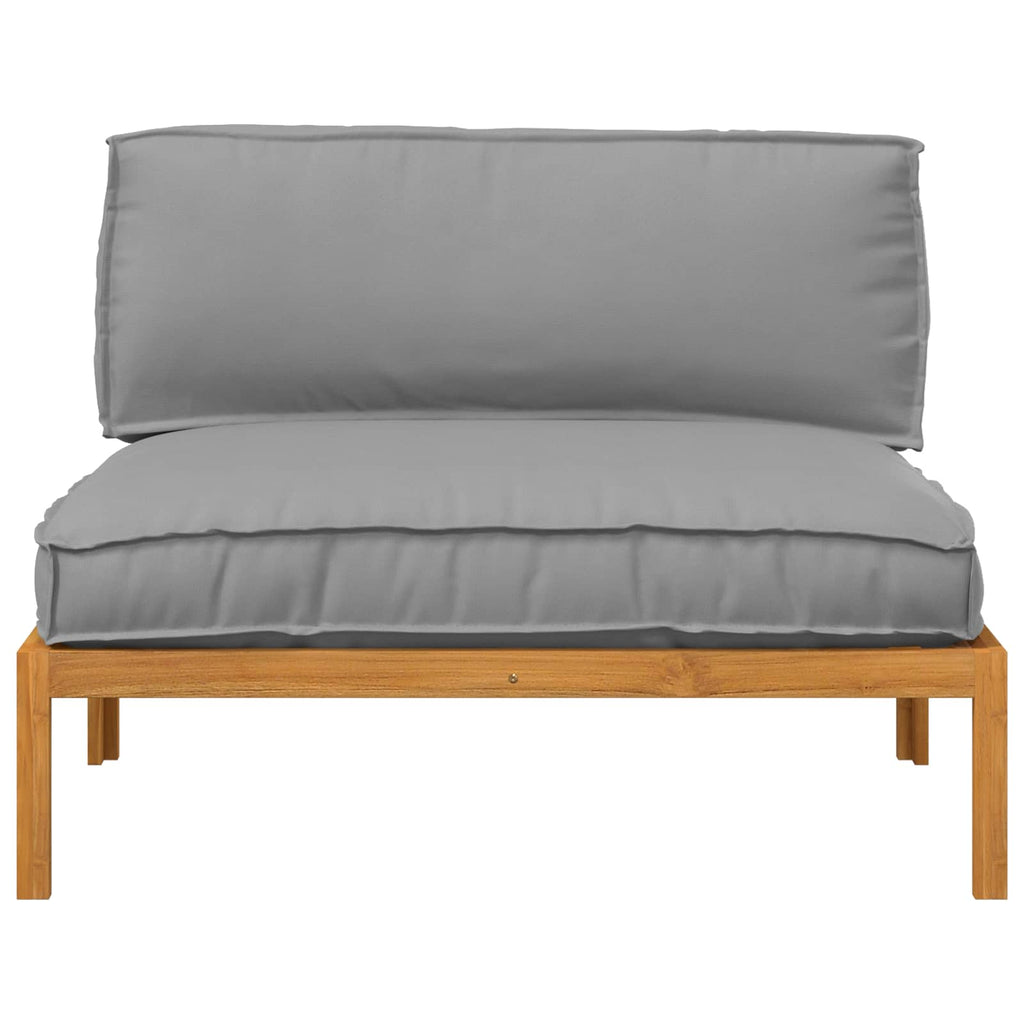 Sofa Set mit Kissen Uni Grau 120 x 92 x 69 cm Massivholz Akazie