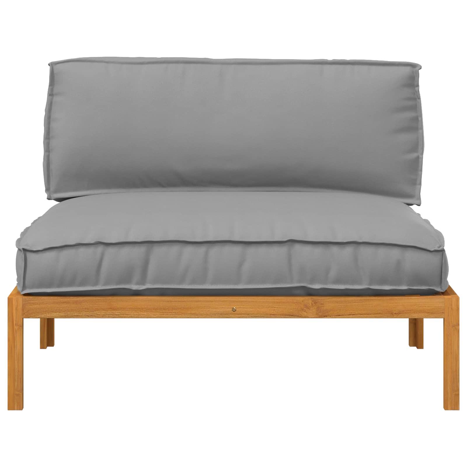 Sofa Set mit Kissen Uni Grau 120 x 92 x 69 cm Massivholz Akazie