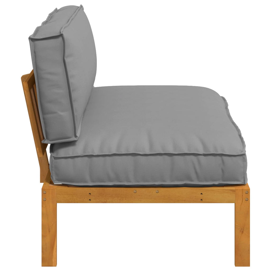 Sofa Set mit Kissen Uni Grau 120 x 92 x 69 cm Massivholz Akazie