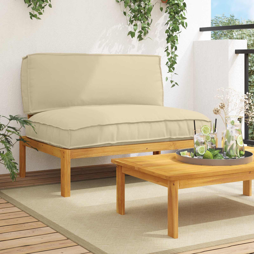 Sofa Set mit Kissen Beige 120 x 92 x 69 cm Massivholz Akazie