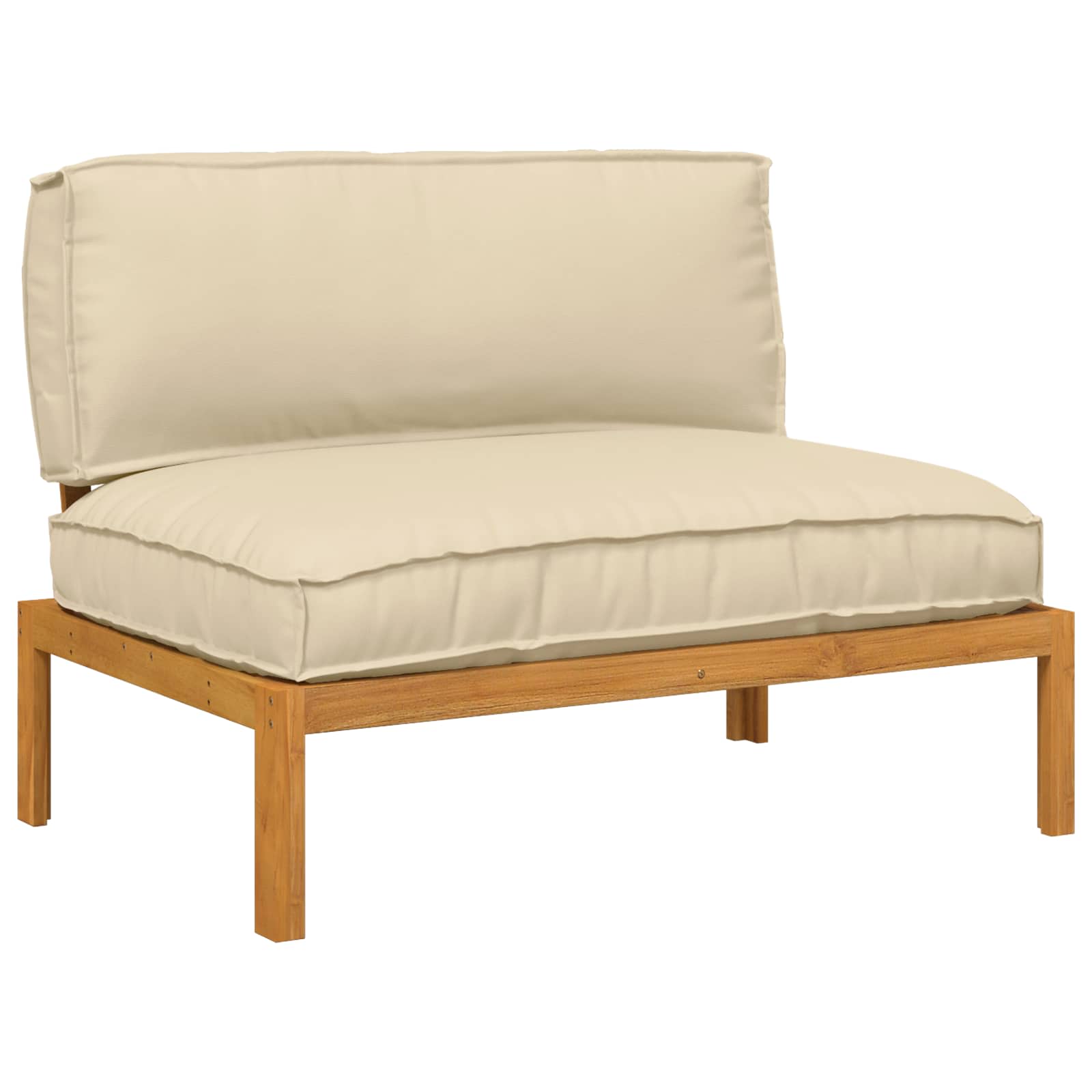 Sofa Set mit Kissen Beige 120 x 92 x 69 cm Massivholz Akazie