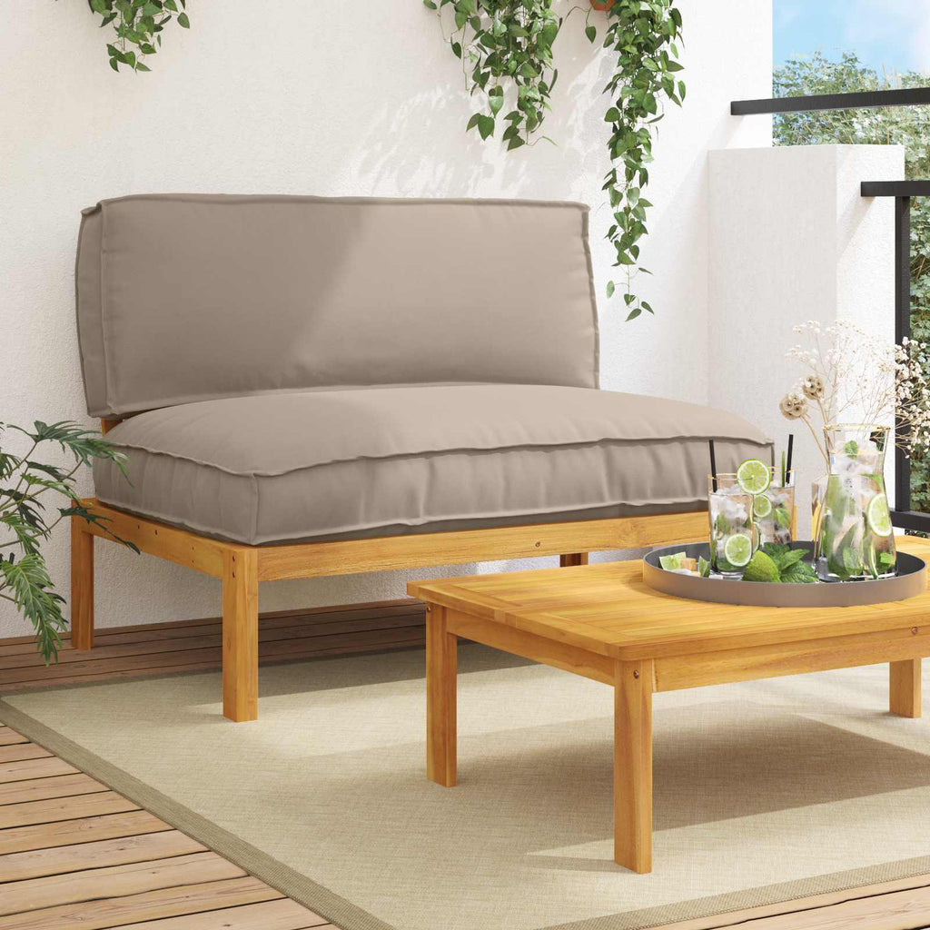 Sofa Set mit Kissen Taupe 120 x 92 x 69 cm Massivholz Akazie