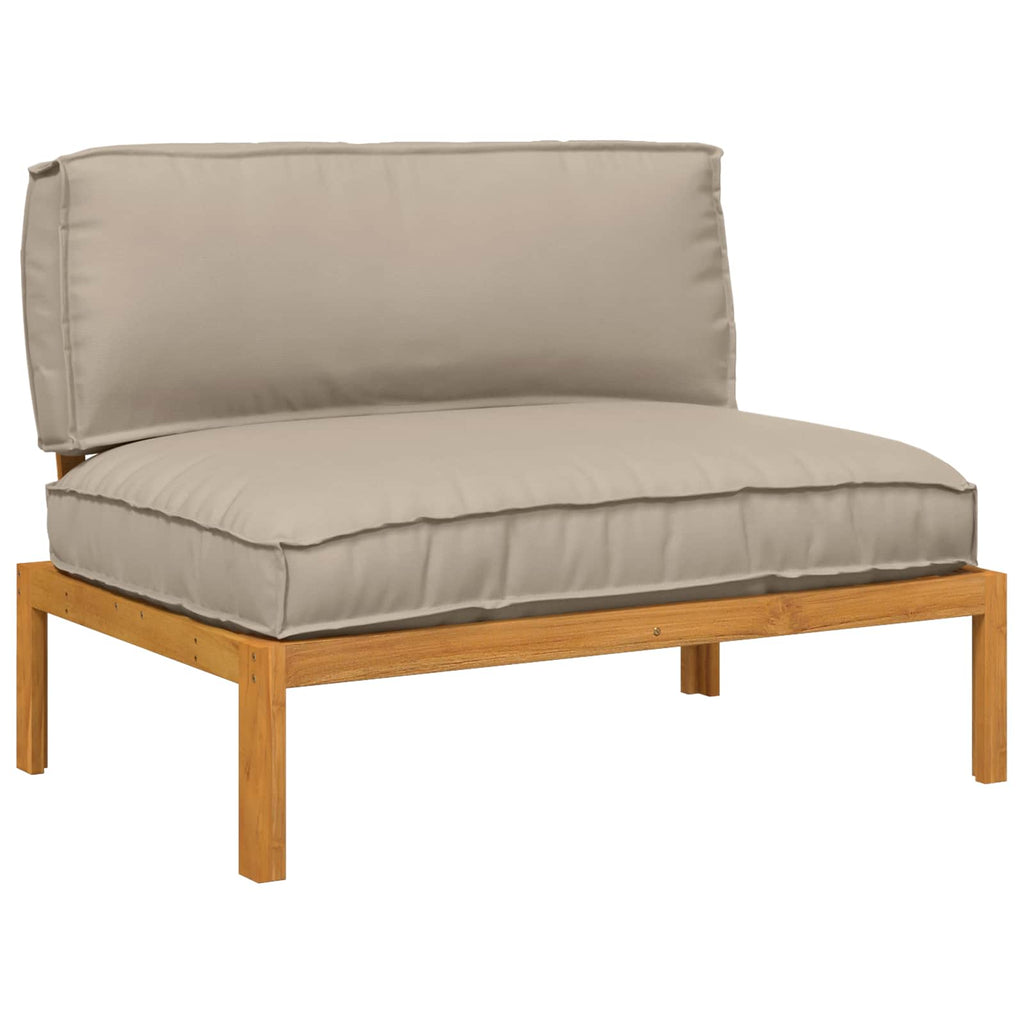 Sofa Set mit Kissen Taupe 120 x 92 x 69 cm Massivholz Akazie