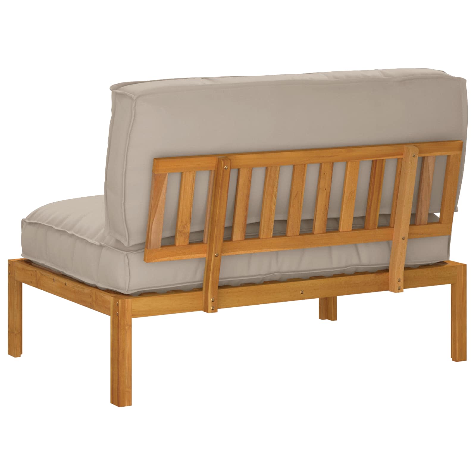 Sofa Set mit Kissen Taupe 120 x 92 x 69 cm Massivholz Akazie