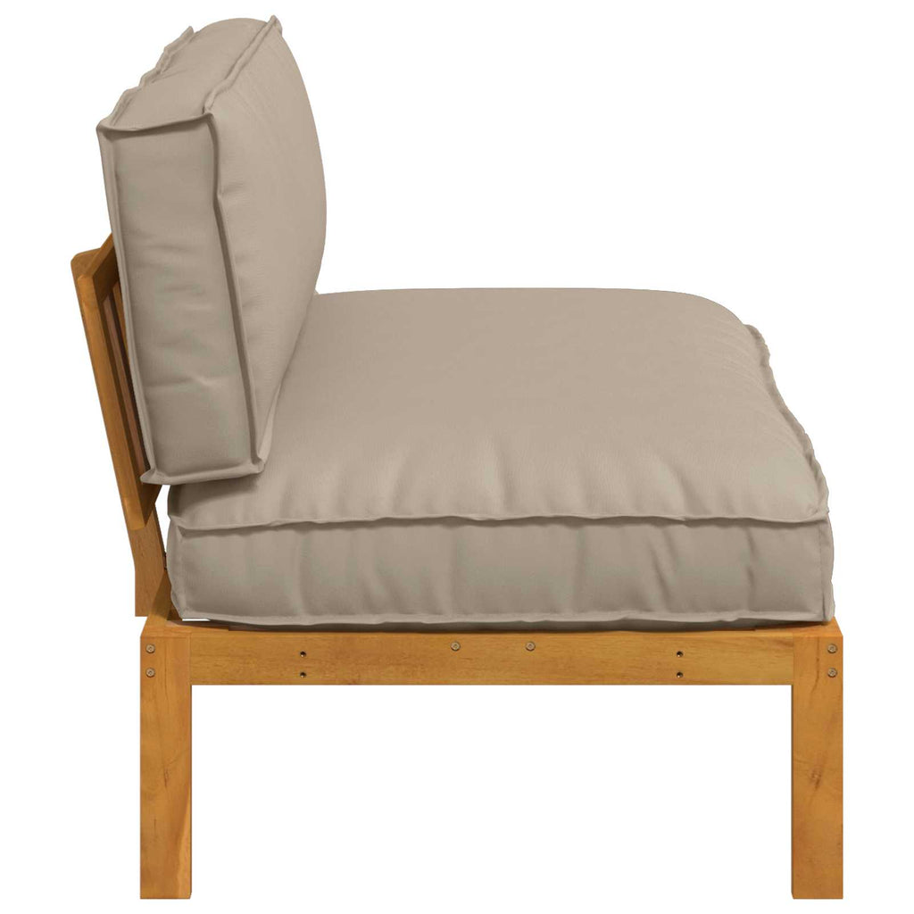 Sofa Set mit Kissen Taupe 120 x 92 x 69 cm Massivholz Akazie