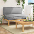 Sofa Set mit Kissen Uni Grau 120 x 92 x 69 cm Massivholz Akazie