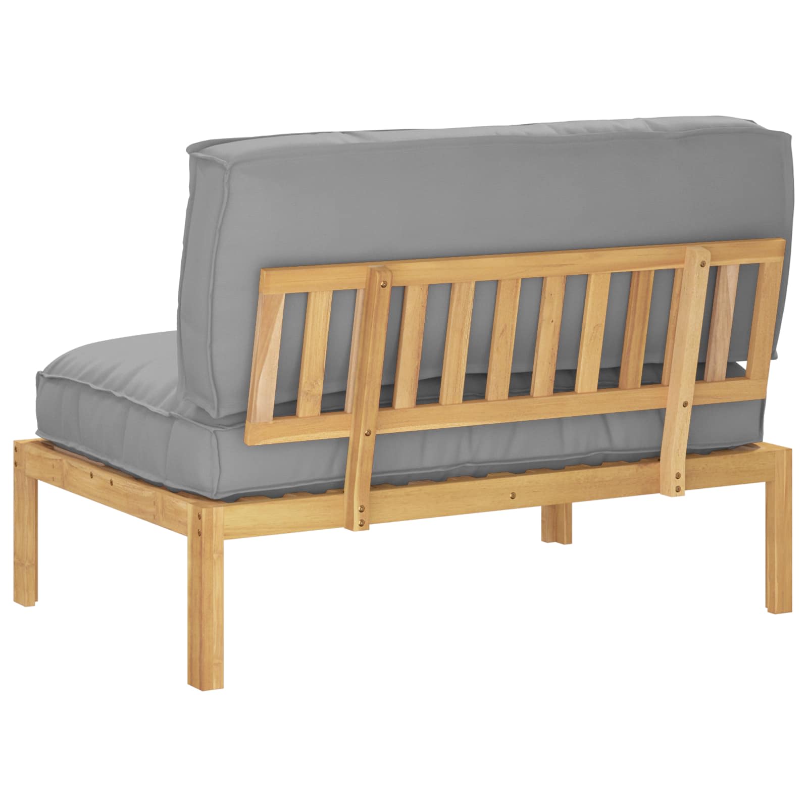 Sofa Set mit Kissen Uni Grau 120 x 92 x 69 cm Massivholz Akazie