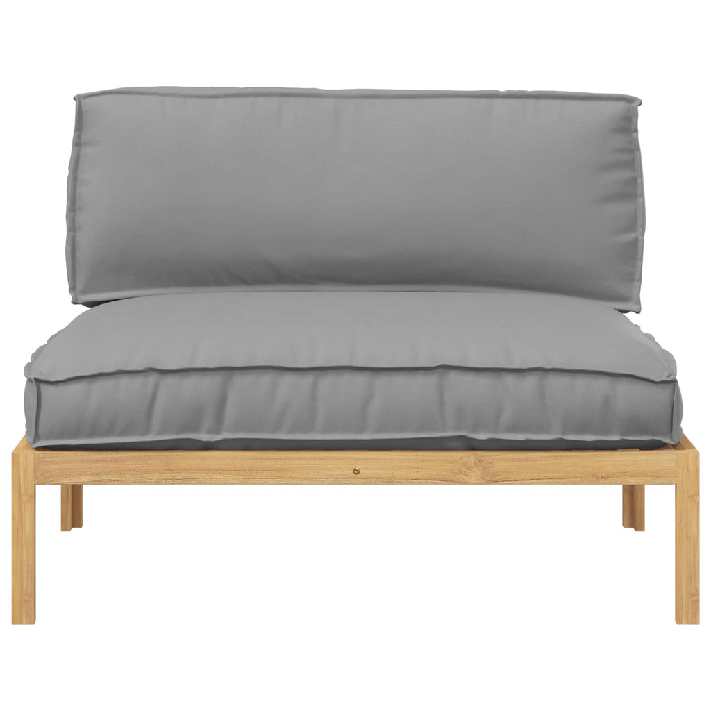 Sofa Set mit Kissen Uni Grau 120 x 92 x 69 cm Massivholz Akazie