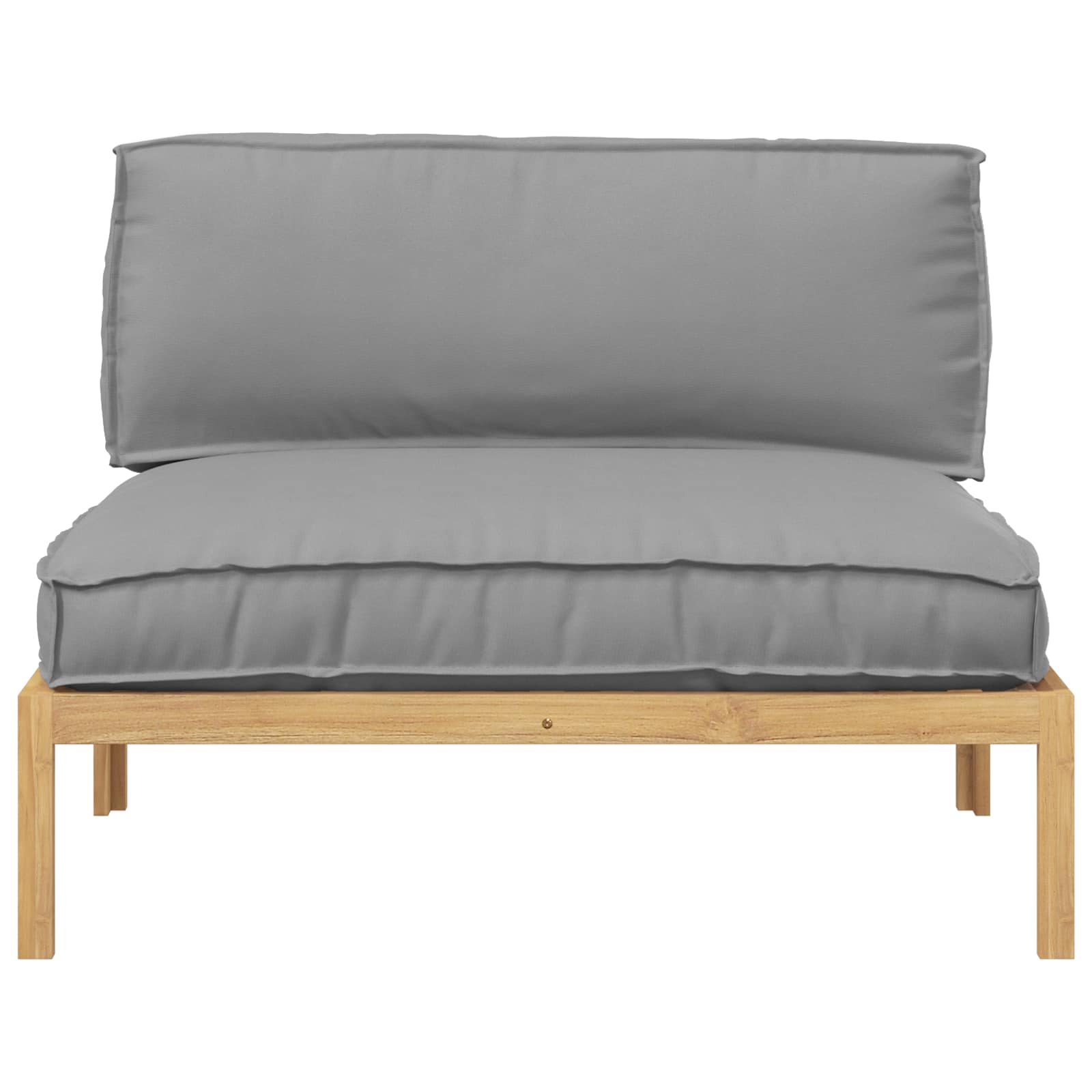 Sofa Set mit Kissen Uni Grau 120 x 92 x 69 cm Massivholz Akazie