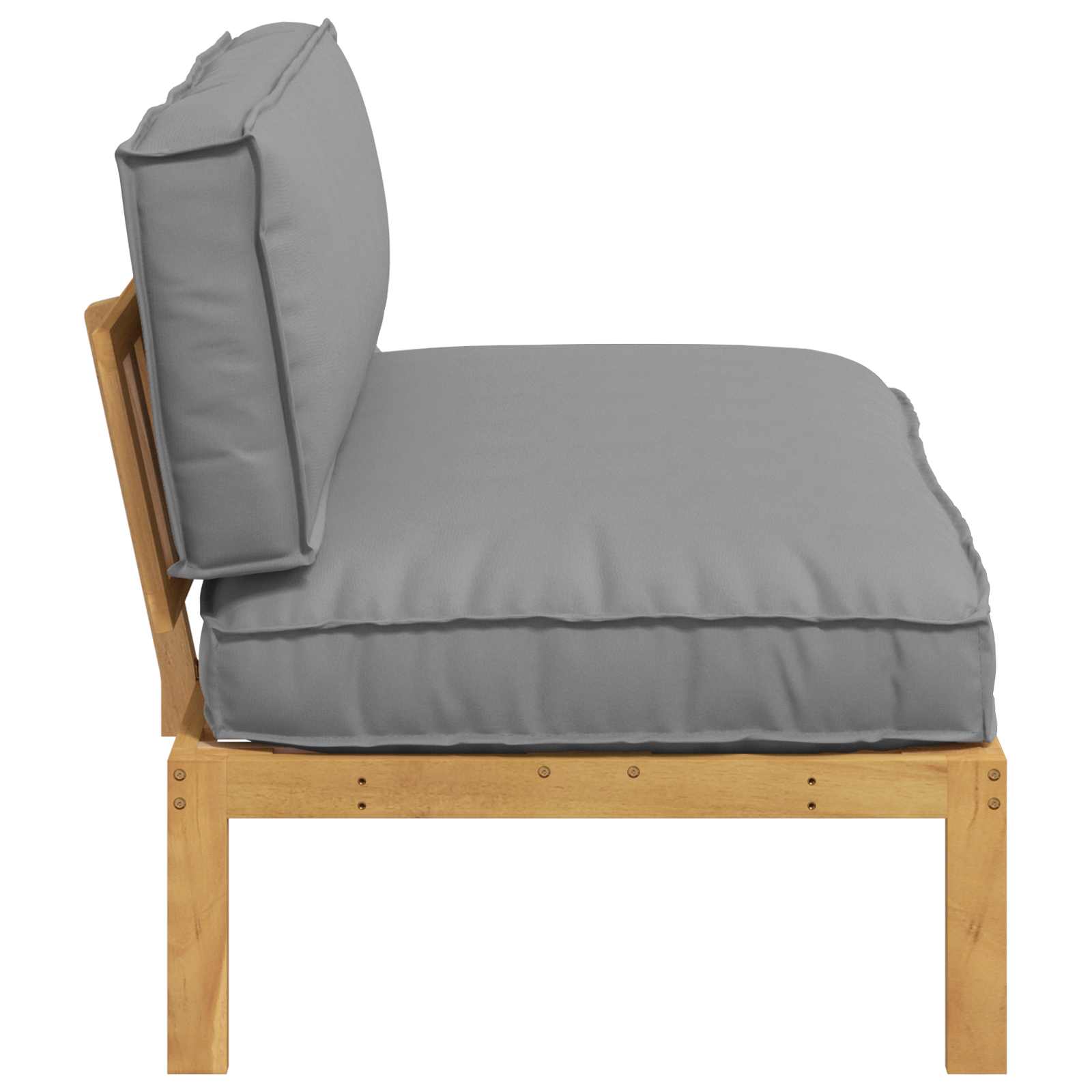 Sofa Set mit Kissen Uni Grau 120 x 92 x 69 cm Massivholz Akazie