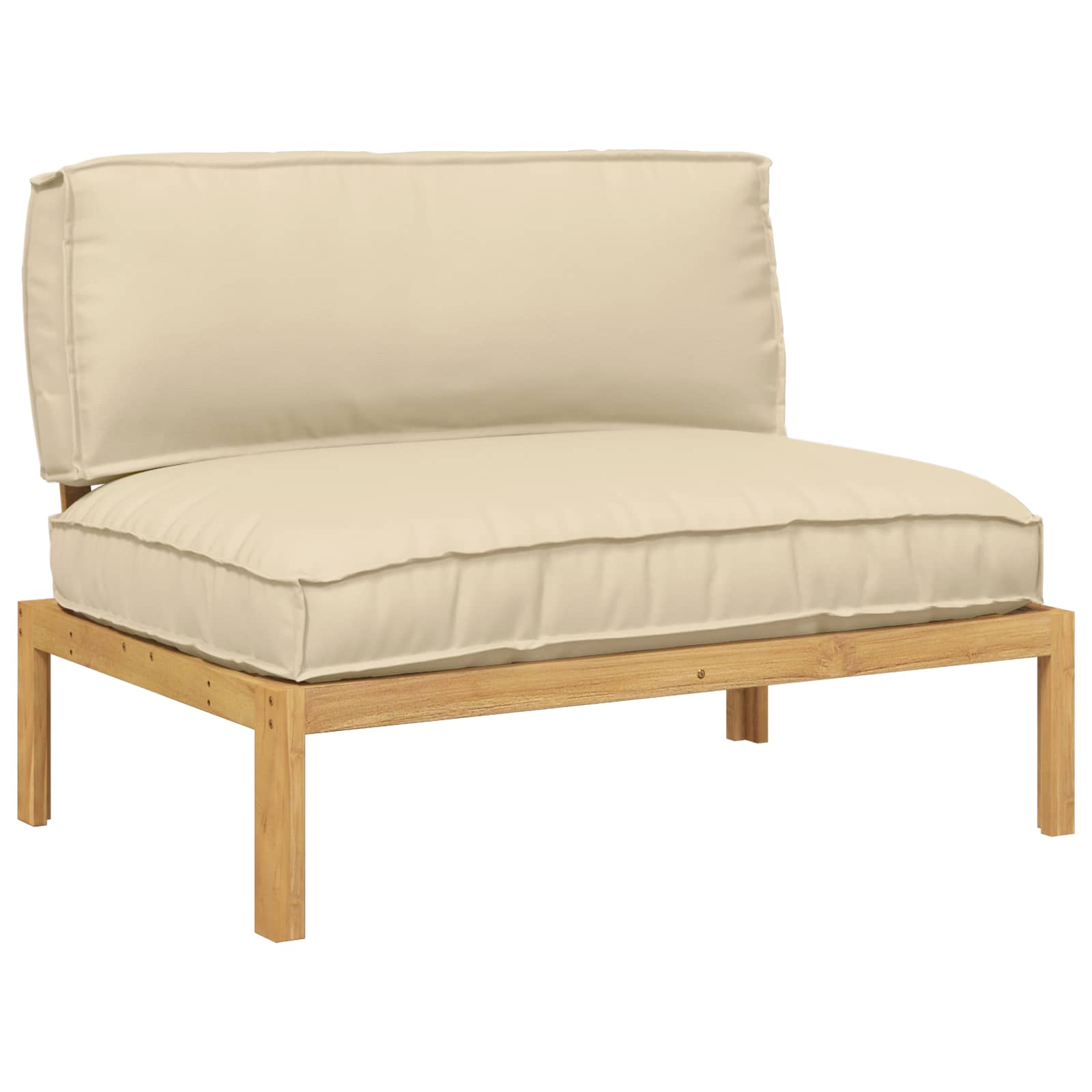 Sofa Set mit Kissen Beige 120 x 92 x 69 cm Massivholz Akazie