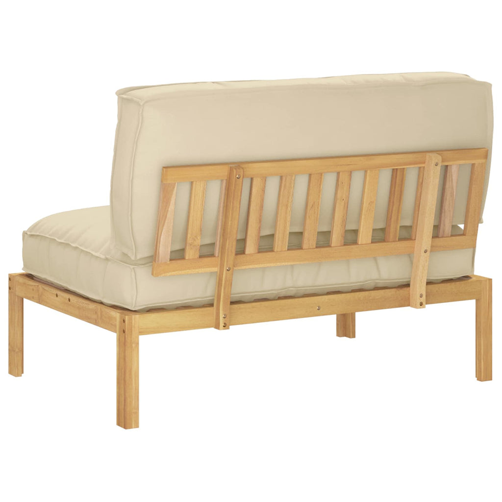 Sofa Set mit Kissen Beige 120 x 92 x 69 cm Massivholz Akazie