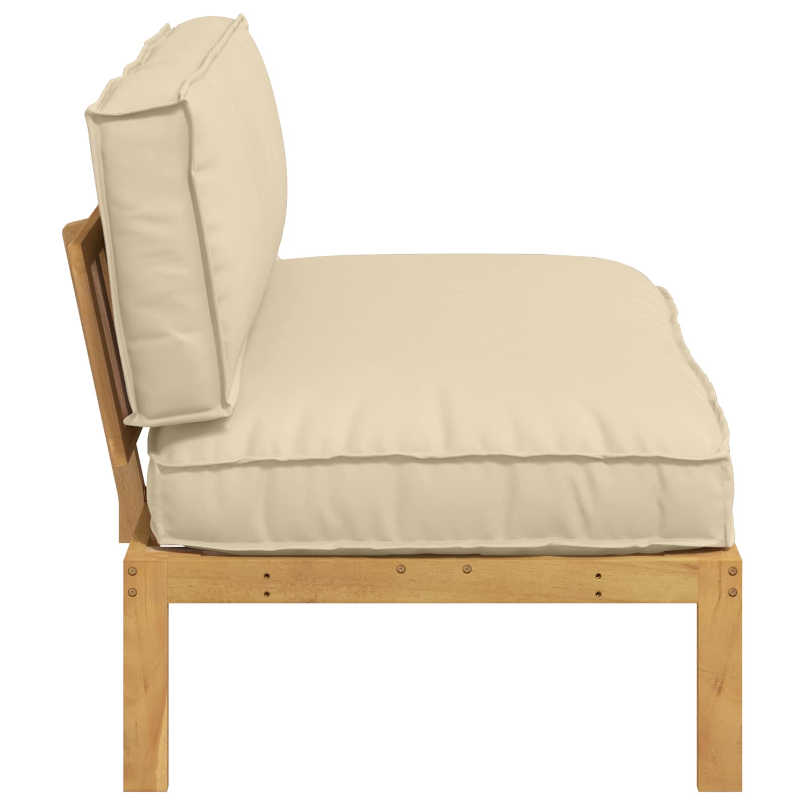 Sofa Set mit Kissen Beige 120 x 92 x 69 cm Massivholz Akazie