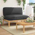 Sofa Set mit Kissen Schwarz 120 x 92 x 69 cm Massivholz Akazie
