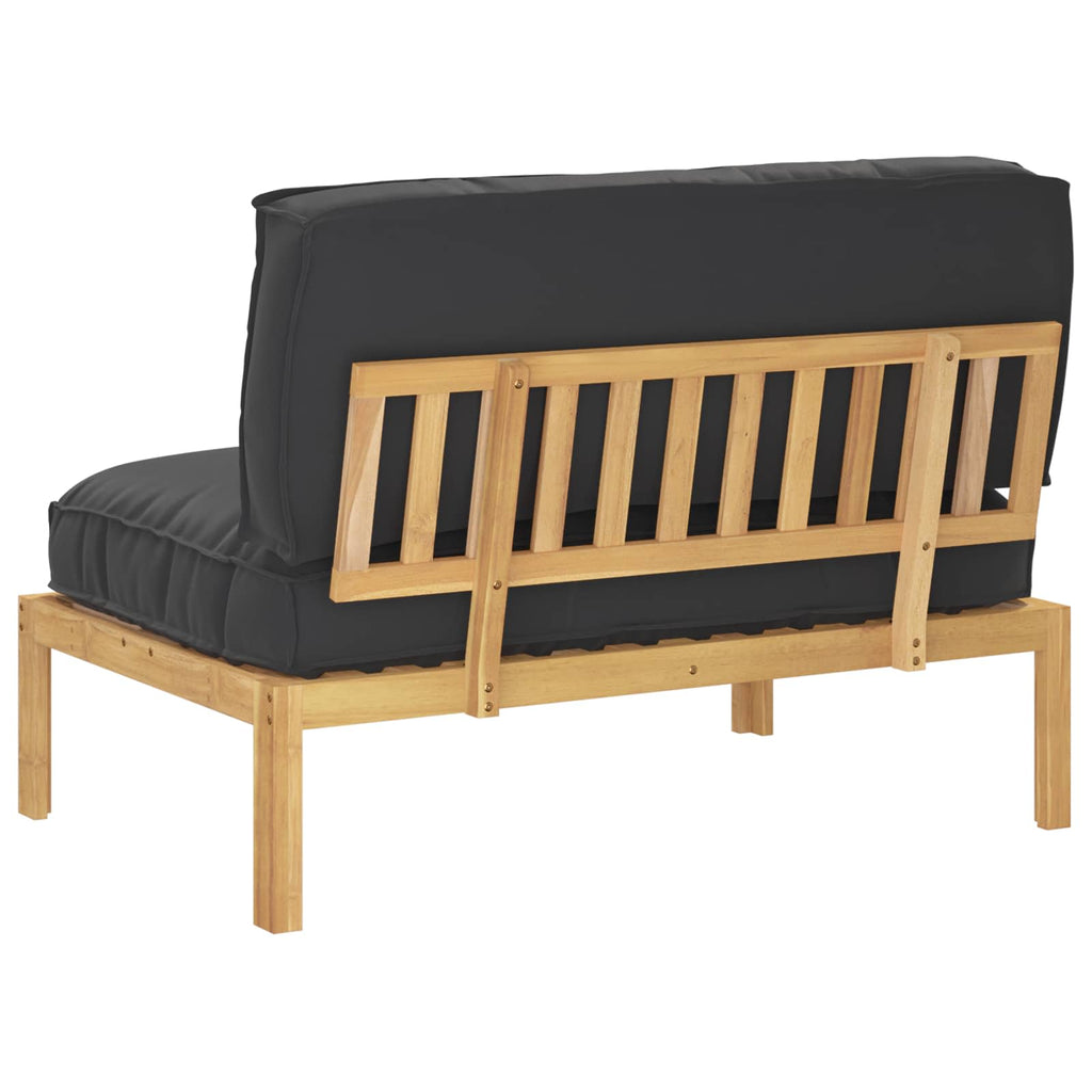 Sofa Set mit Kissen Schwarz 120 x 92 x 69 cm Massivholz Akazie