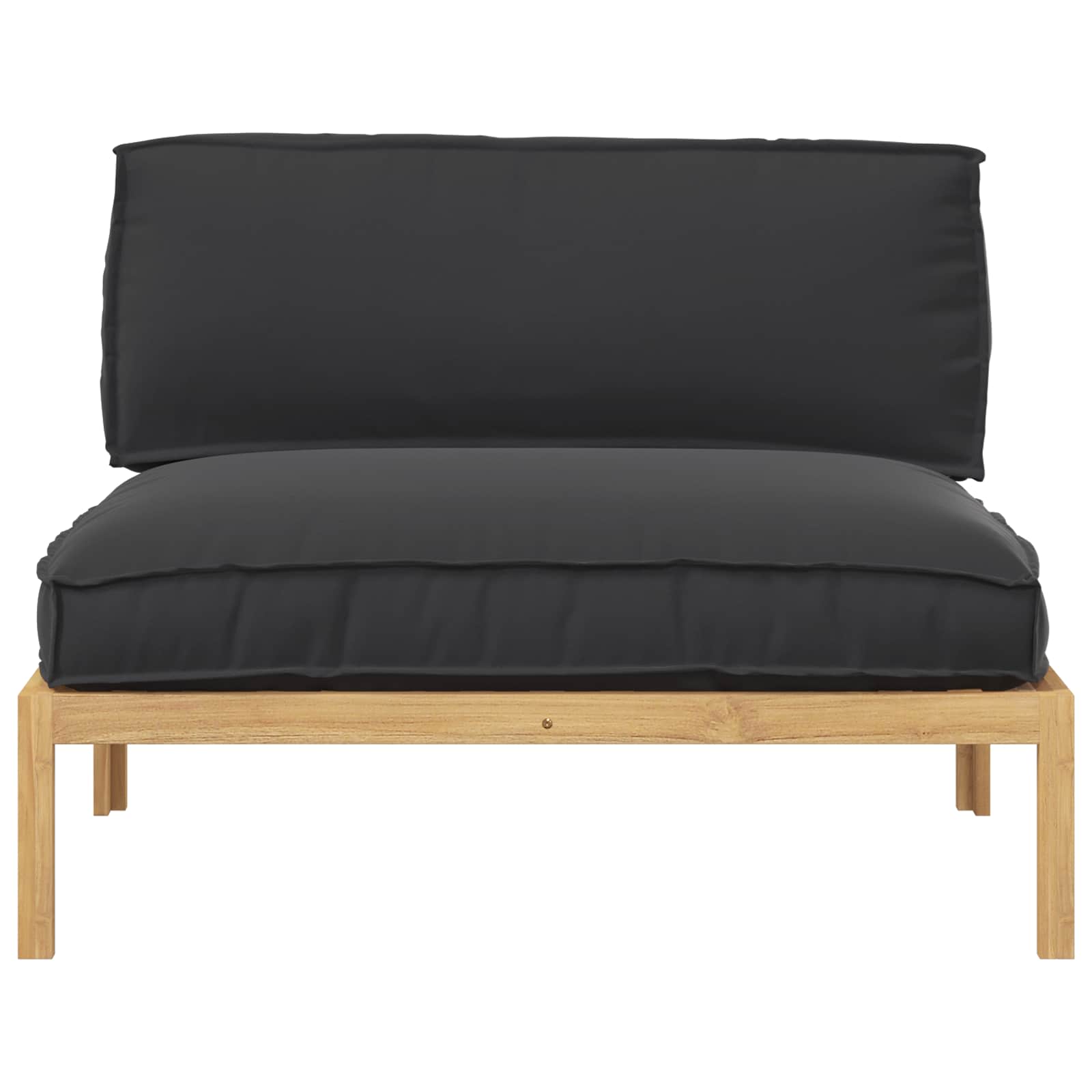 Sofa Set mit Kissen Schwarz 120 x 92 x 69 cm Massivholz Akazie