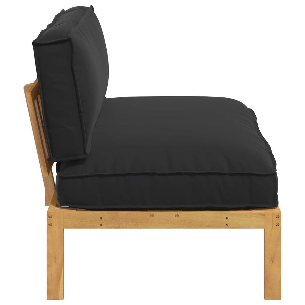 Sofa Set mit Kissen Schwarz 120 x 92 x 69 cm Massivholz Akazie