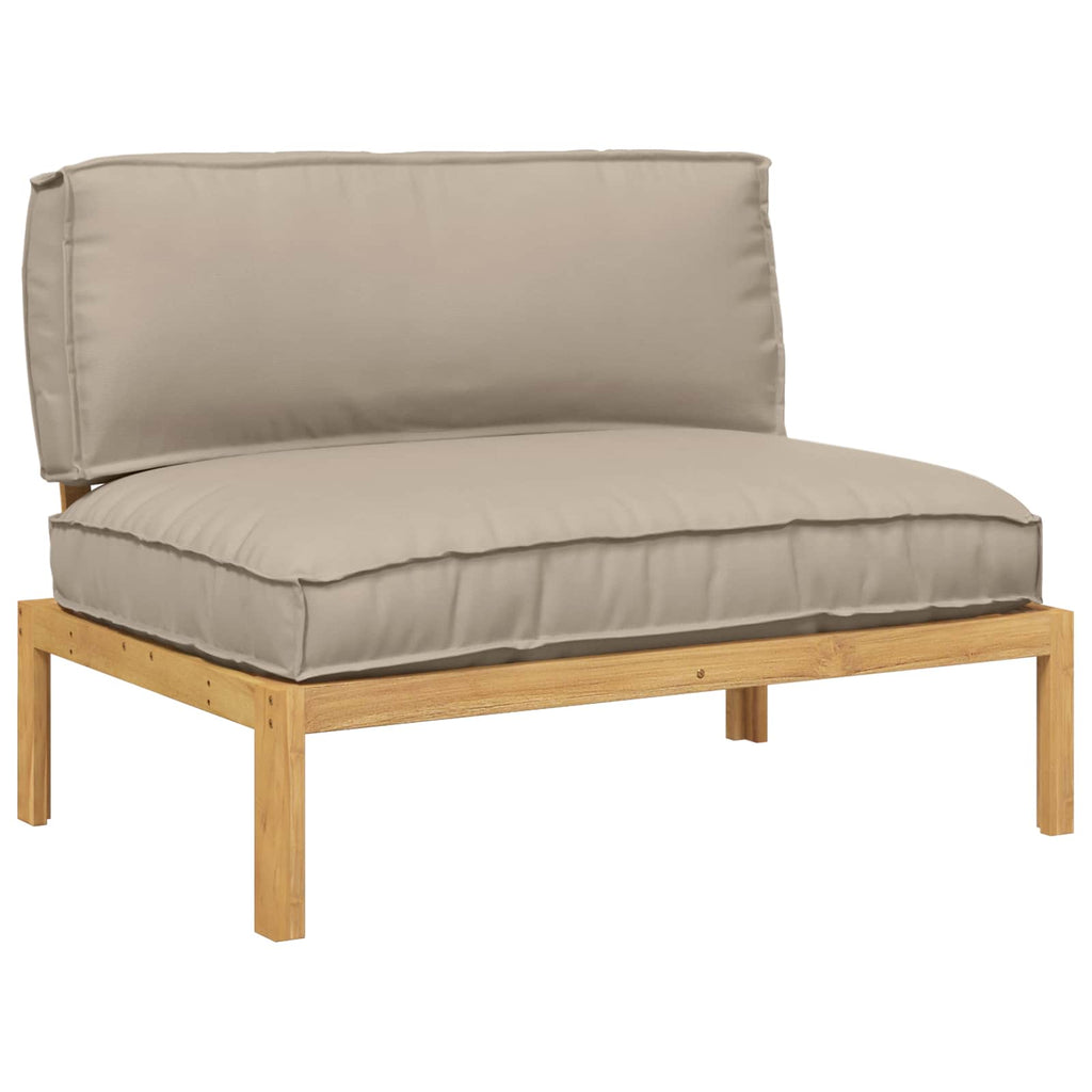 Sofa Set mit Kissen Taupe 120 x 92 x 69 cm Massivholz Akazie