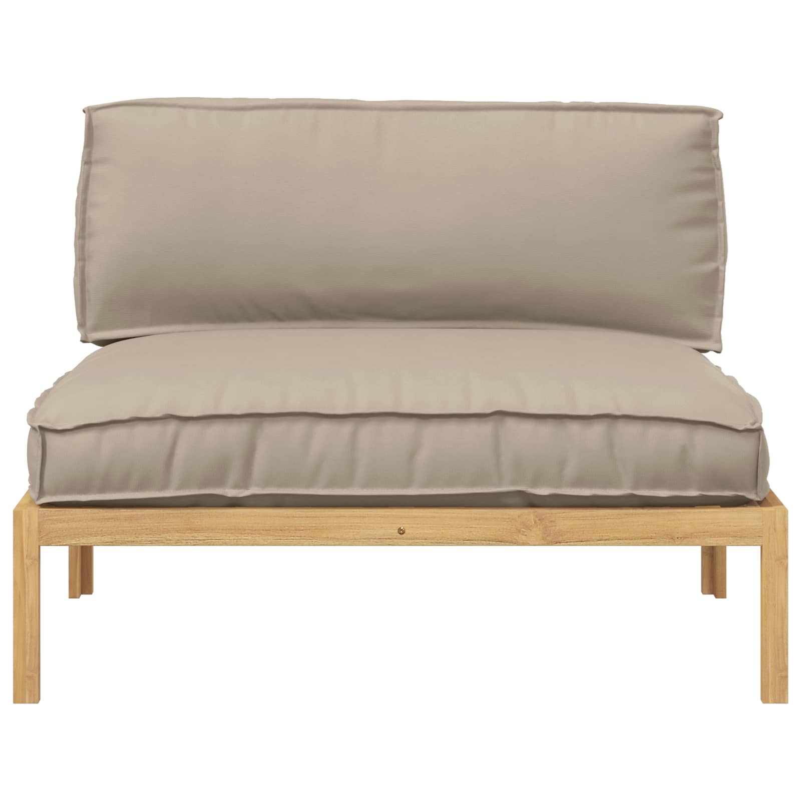 Sofa Set mit Kissen Taupe 120 x 92 x 69 cm Massivholz Akazie