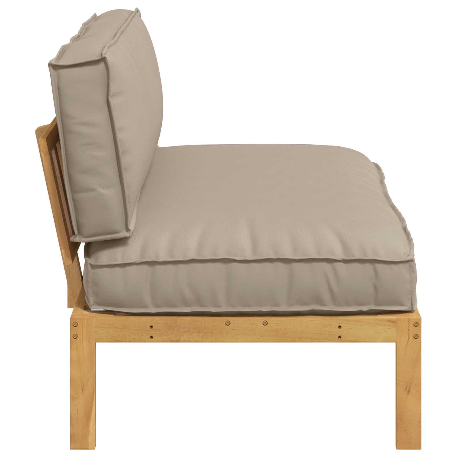 Sofa Set mit Kissen Taupe 120 x 92 x 69 cm Massivholz Akazie