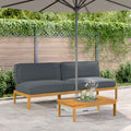 Sofa Set mit Kissen Uni 2 pcs Anthrazit Massivholz Akazie