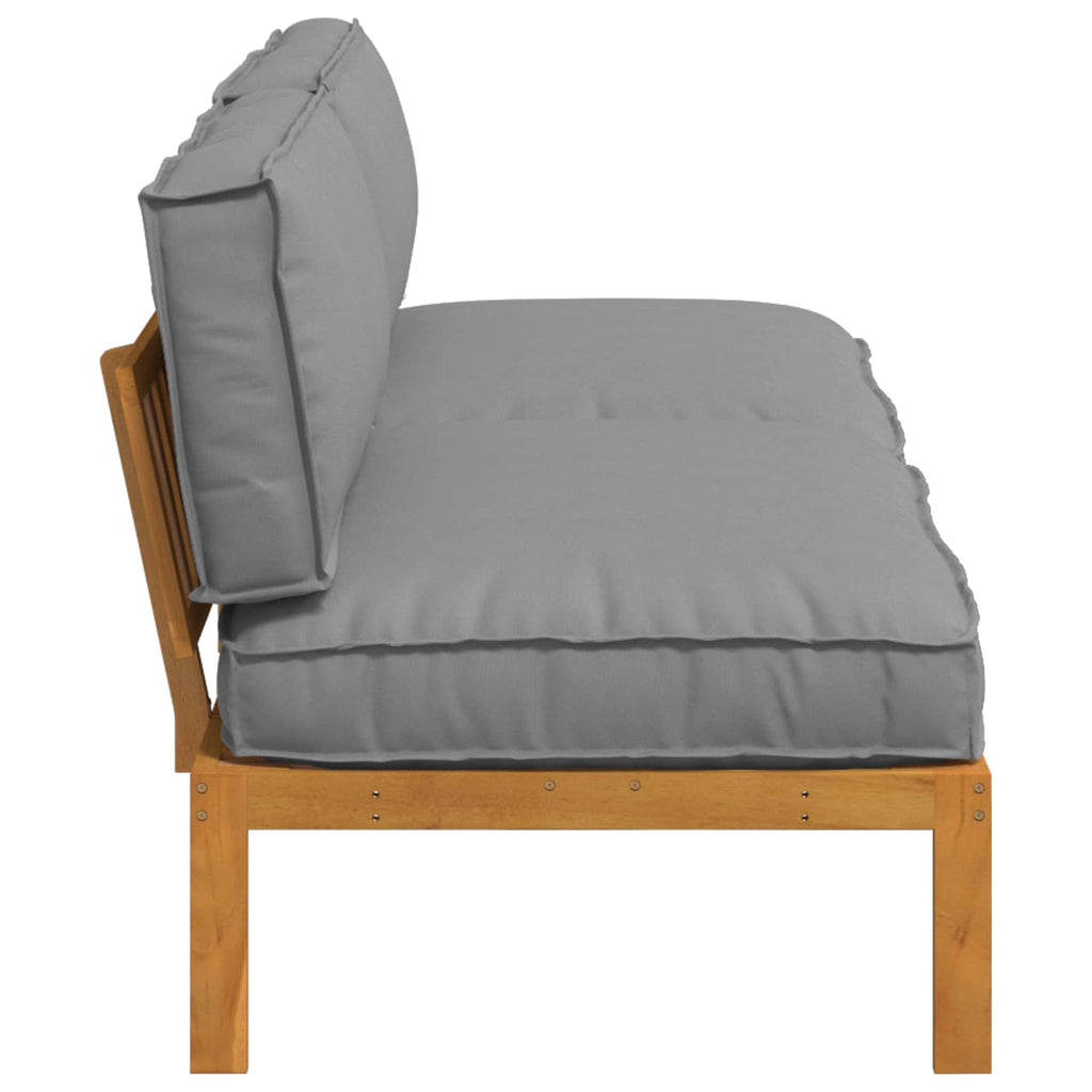 Sofa Set mit Kissen Uni 2 pcs Grau Massivholz Akazie