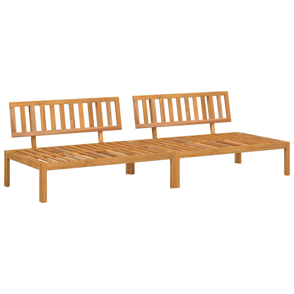 Sofa Set mit Kissen Uni 2 pcs Beige Massivholz Akazie