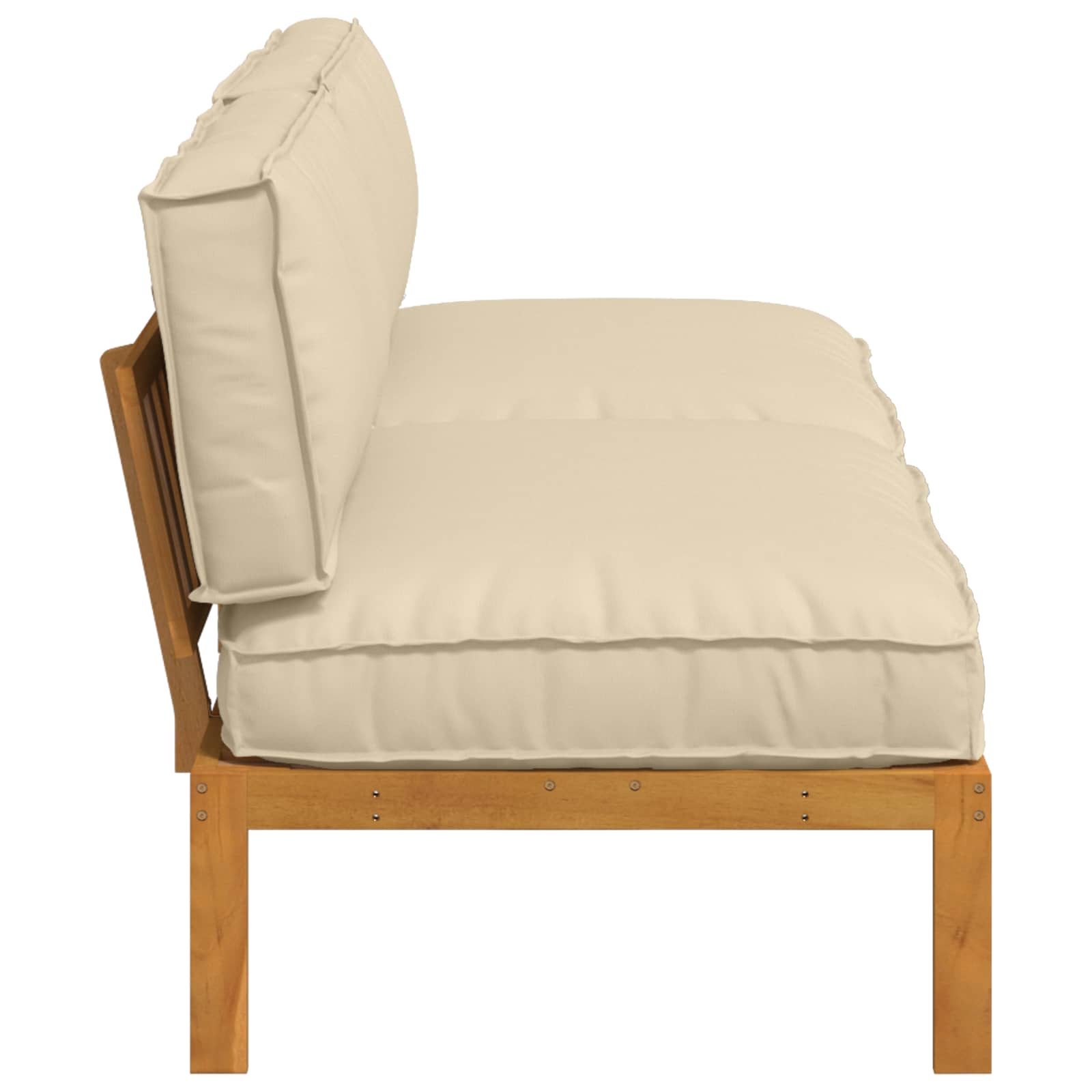 Sofa Set mit Kissen Uni 2 pcs Beige Massivholz Akazie