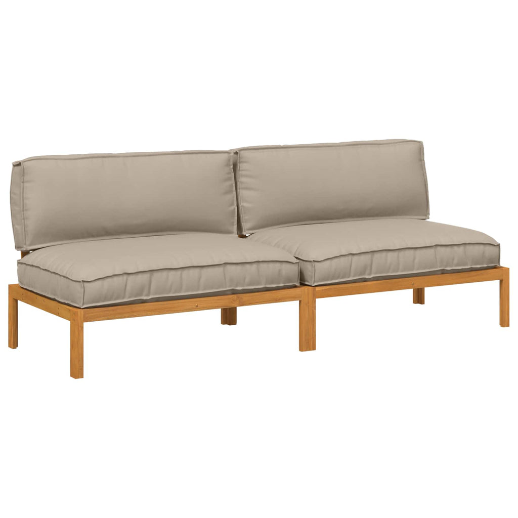 Sofa Set mit Kissen Taupe 240 x 92 x 69 cm Massivholz Akazie