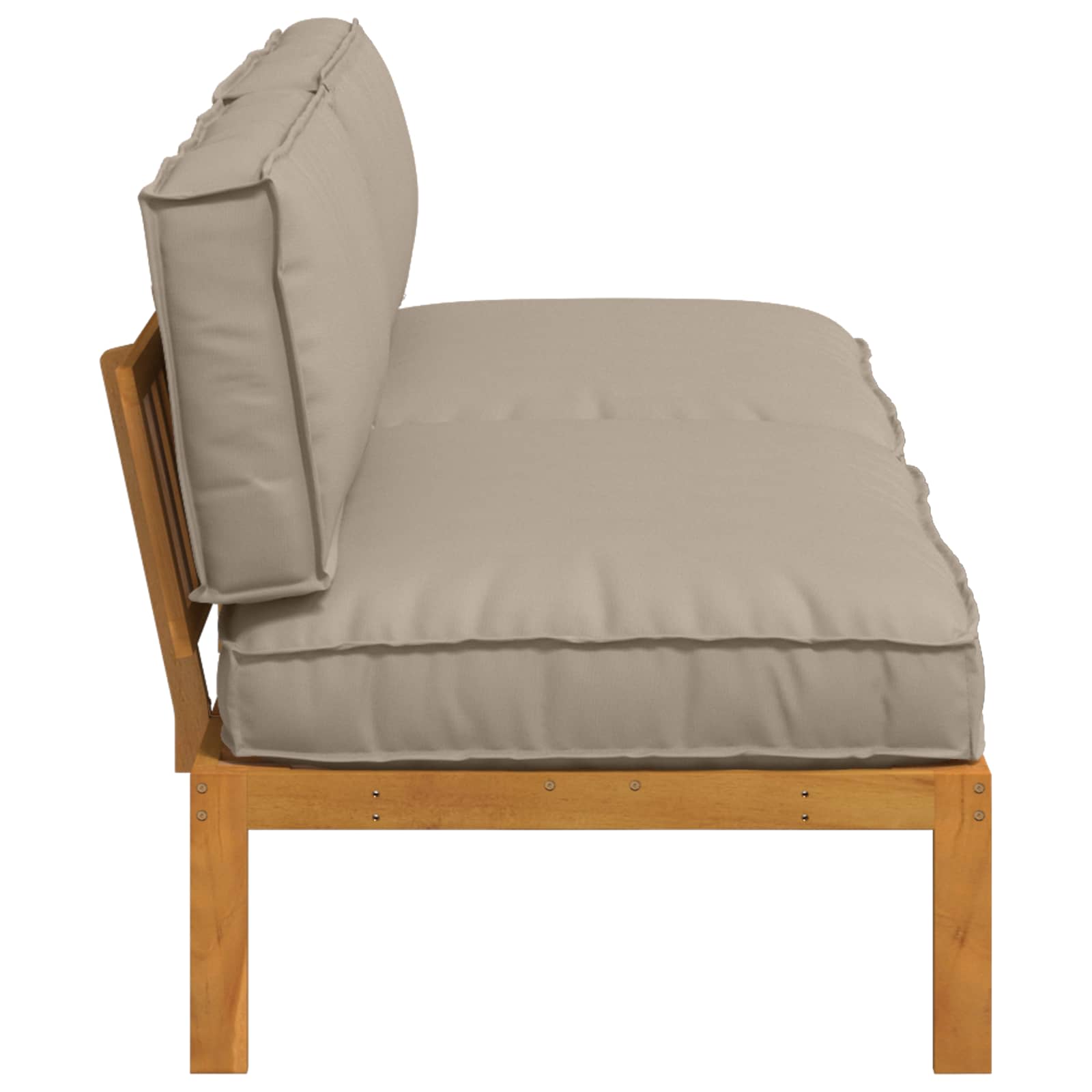Sofa Set mit Kissen Taupe 240 x 92 x 69 cm Massivholz Akazie