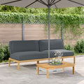 Sofa Set Uni Anthrazit 240 x 92 x 69 cm Massivholz Akazie