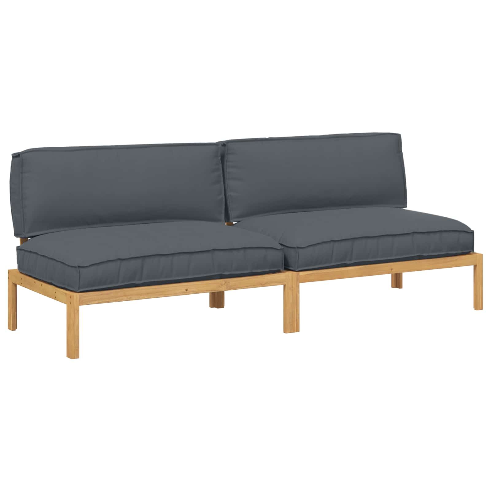 Sofa Set Uni Anthrazit 240 x 92 x 69 cm Massivholz Akazie