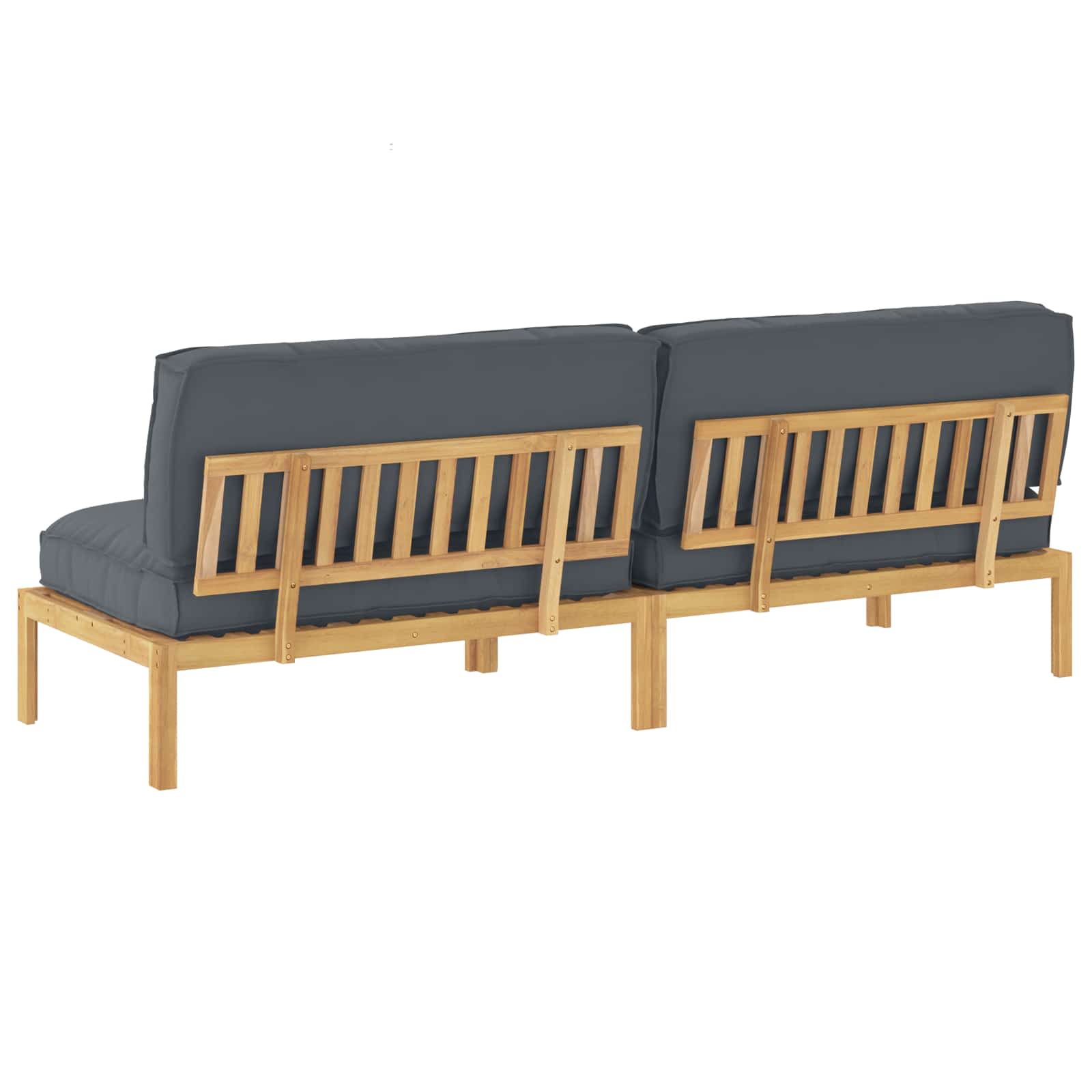 Sofa Set Uni Anthrazit 240 x 92 x 69 cm Massivholz Akazie