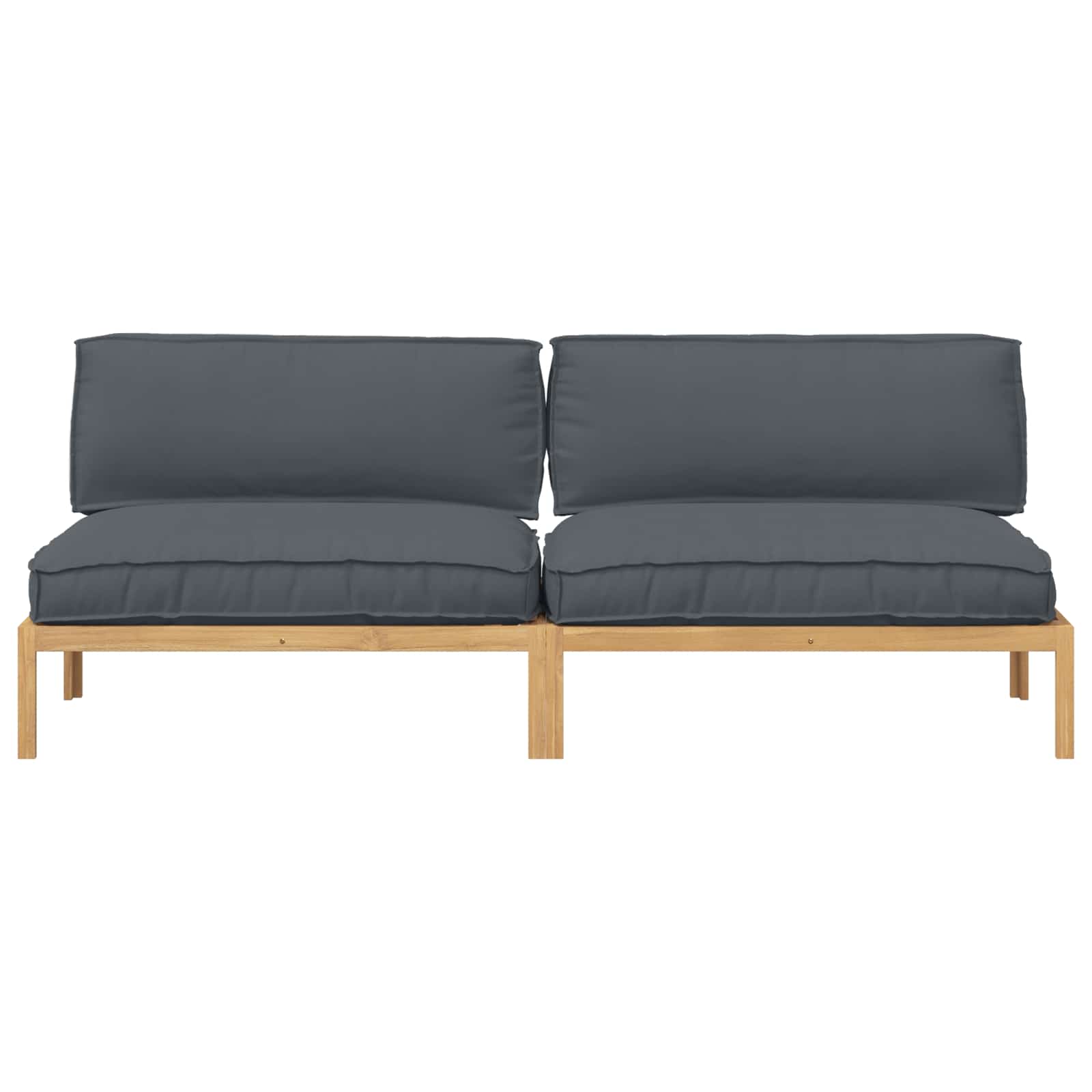 Sofa Set Uni Anthrazit 240 x 92 x 69 cm Massivholz Akazie