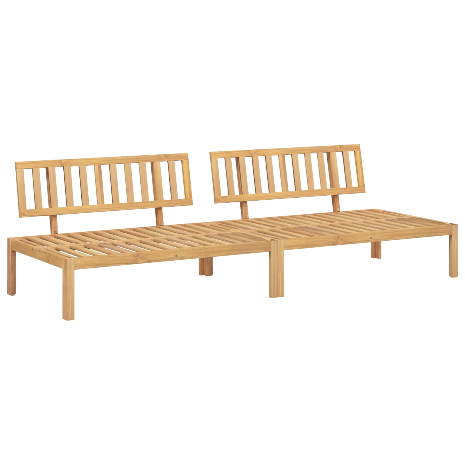 Sofa Set mit Kissen Uni 2 pcs Grau Massivholz Akazie