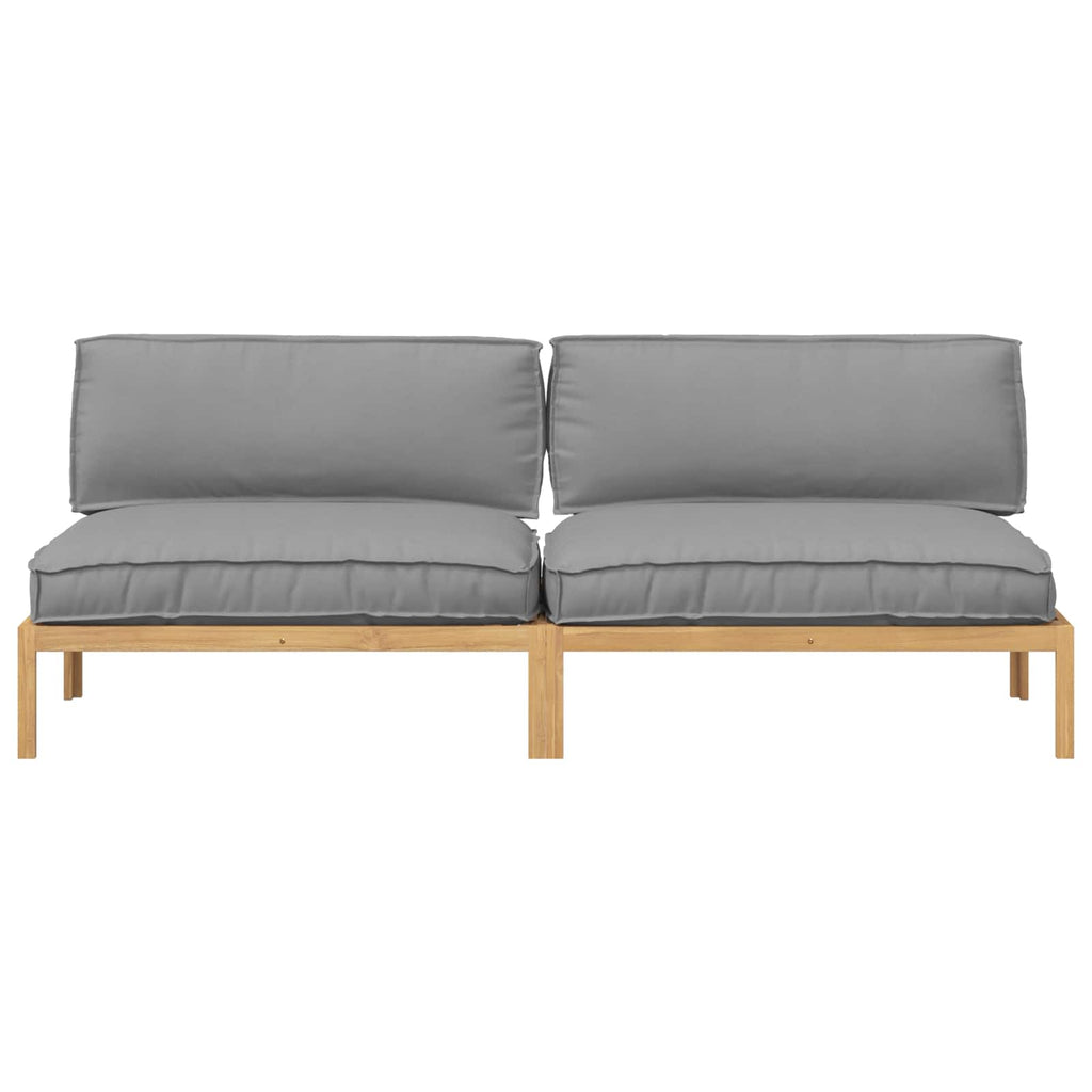 Sofa Set mit Kissen Uni 2 pcs Grau Massivholz Akazie