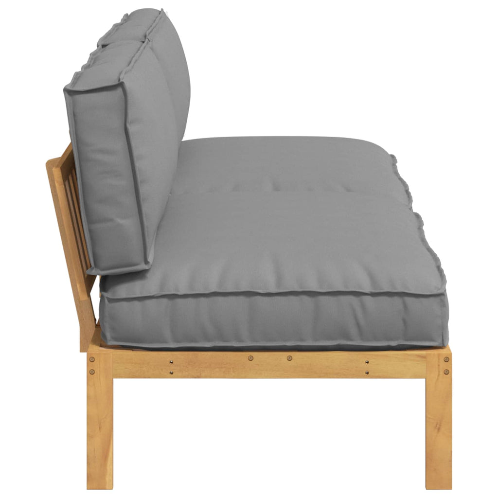 Sofa Set mit Kissen Uni 2 pcs Grau Massivholz Akazie