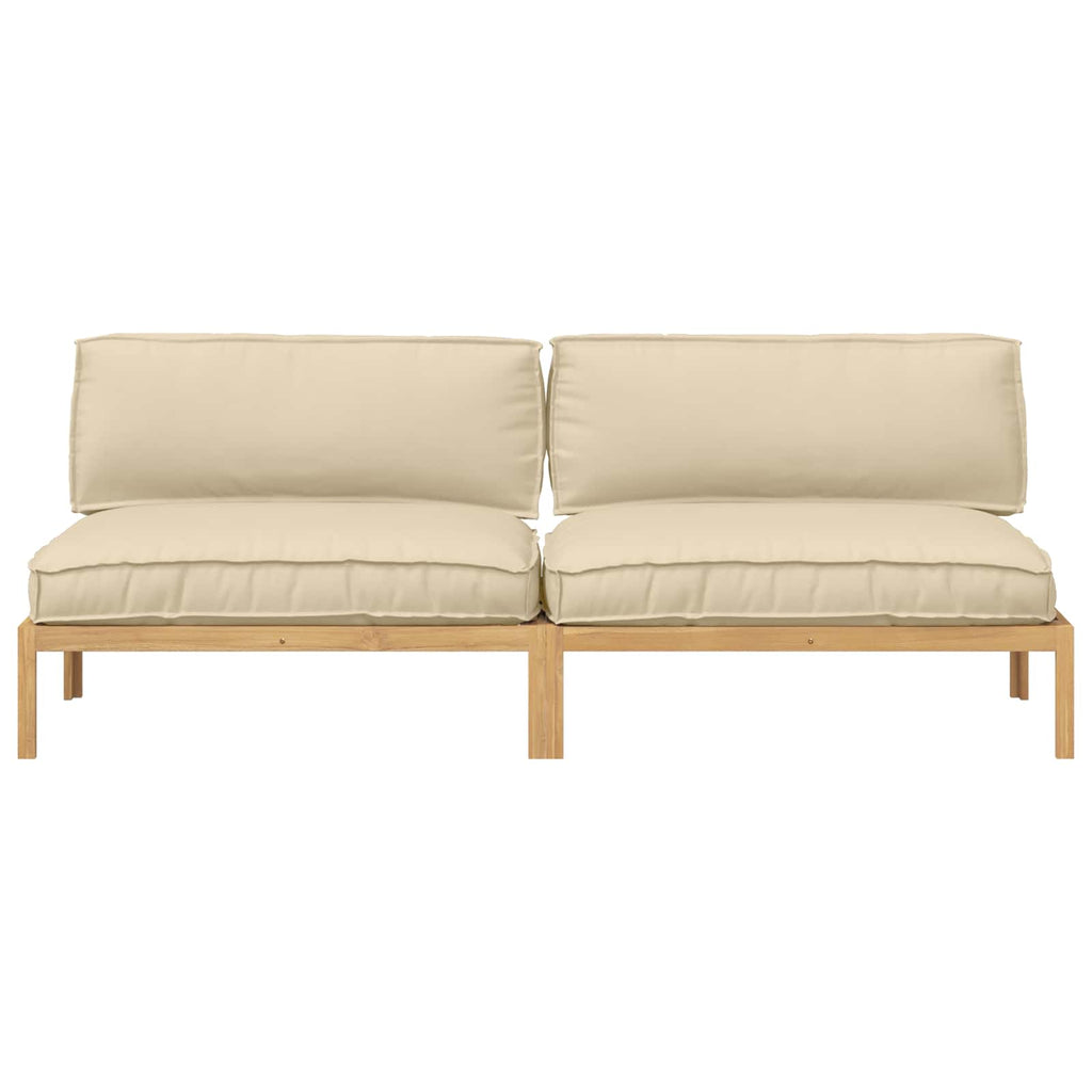 Sofa Set mit Kissen Beige 240 x 92 x 69 cm Massivholz Akazie