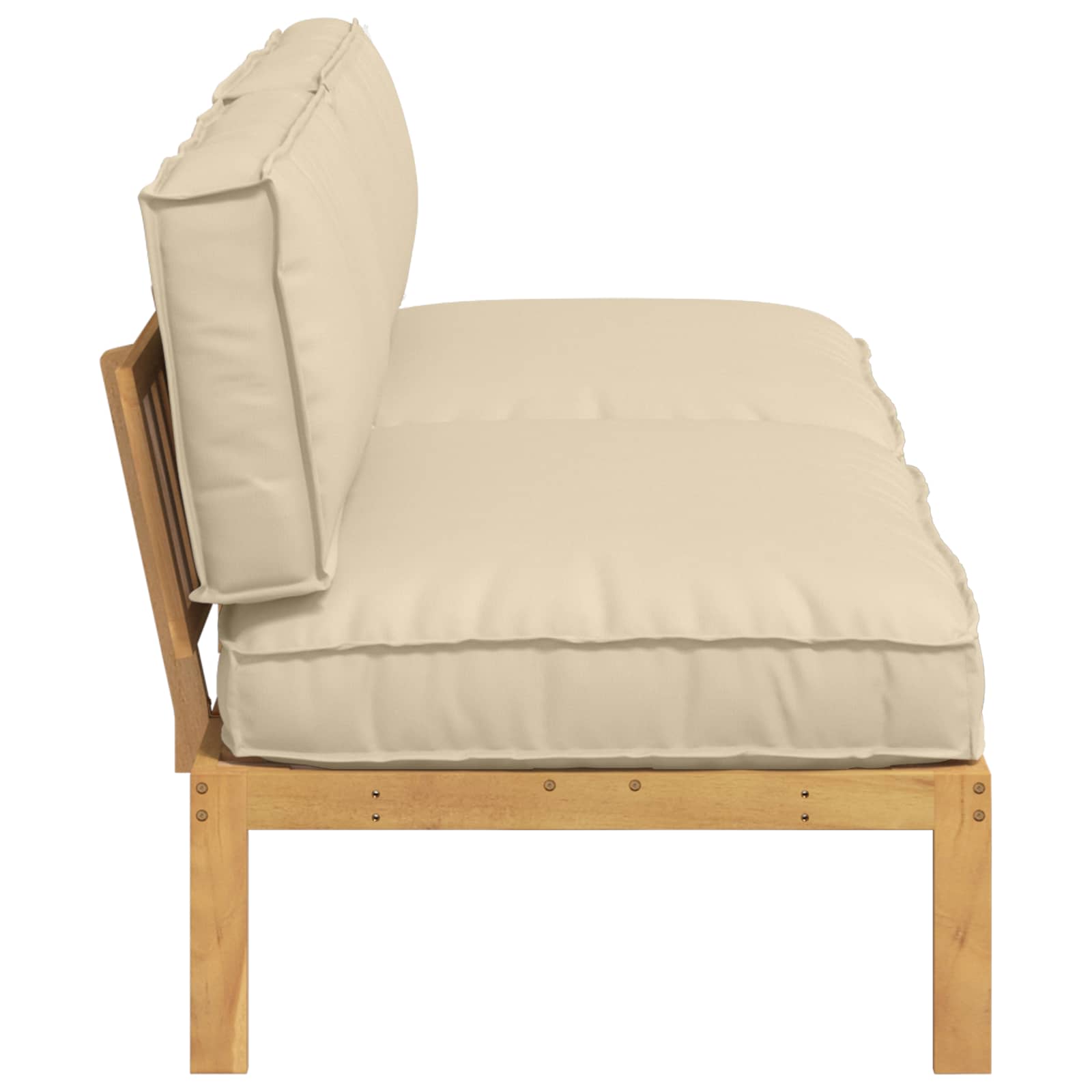 Sofa Set mit Kissen Beige 240 x 92 x 69 cm Massivholz Akazie