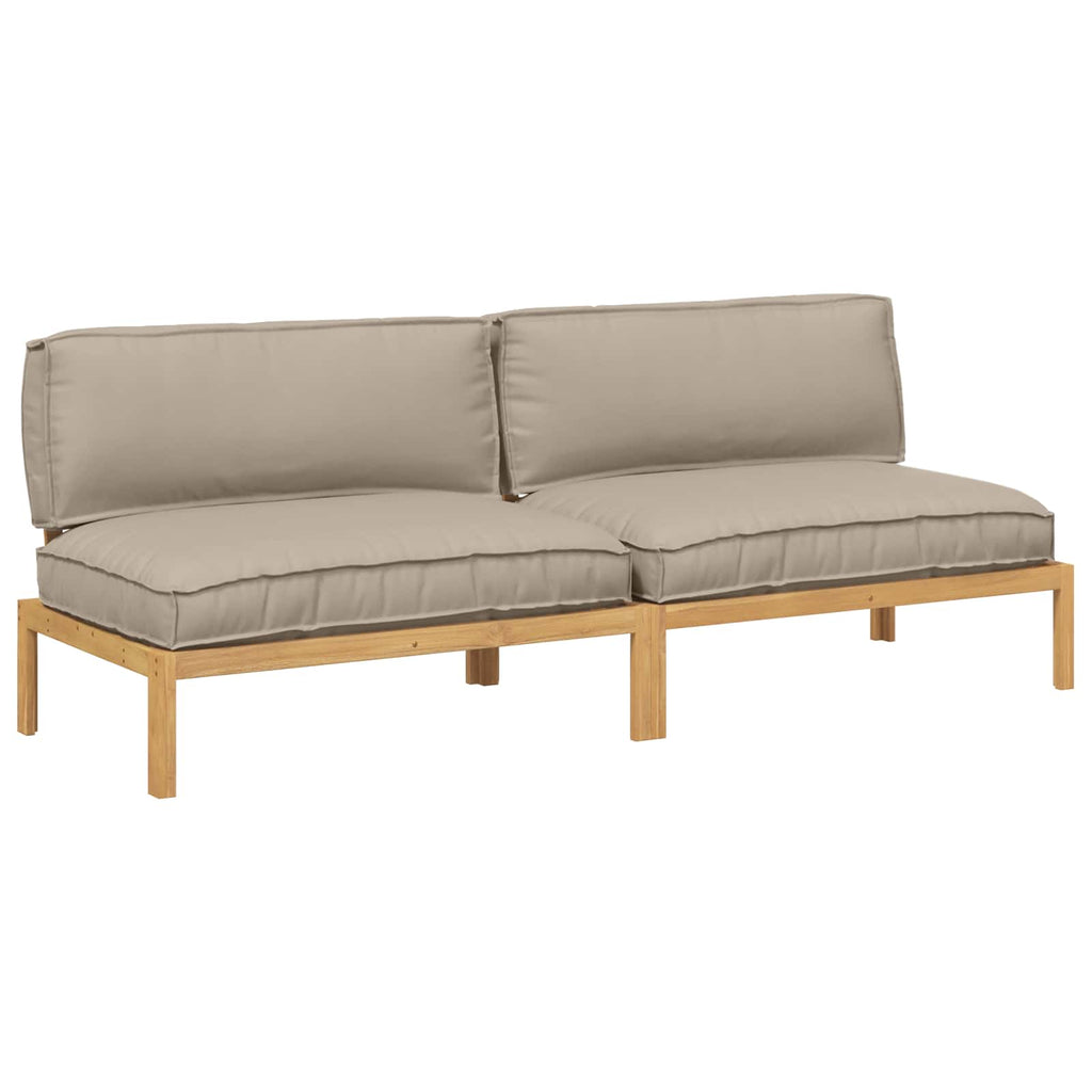 Sofa Set mit Kissen Uni 2 pcs Taupe Massivholz Akazie