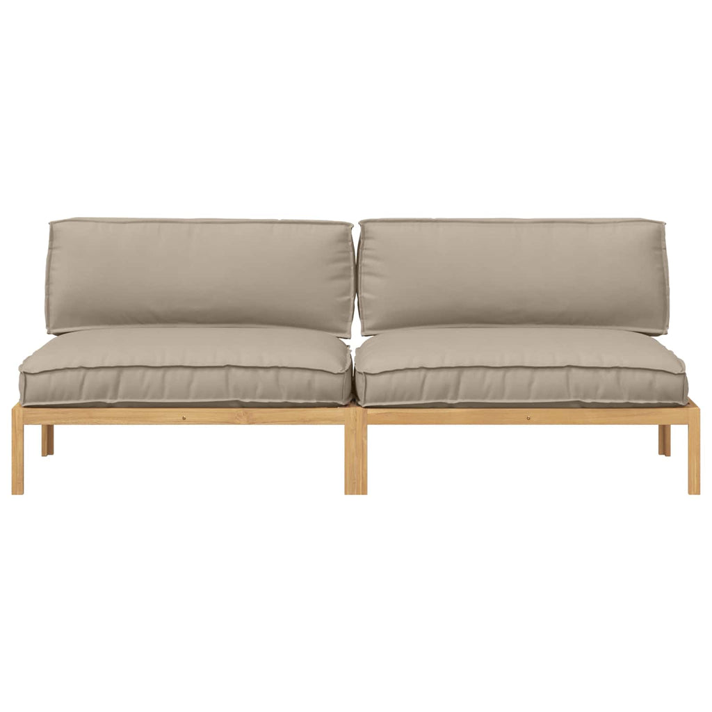Sofa Set mit Kissen Uni 2 pcs Taupe Massivholz Akazie
