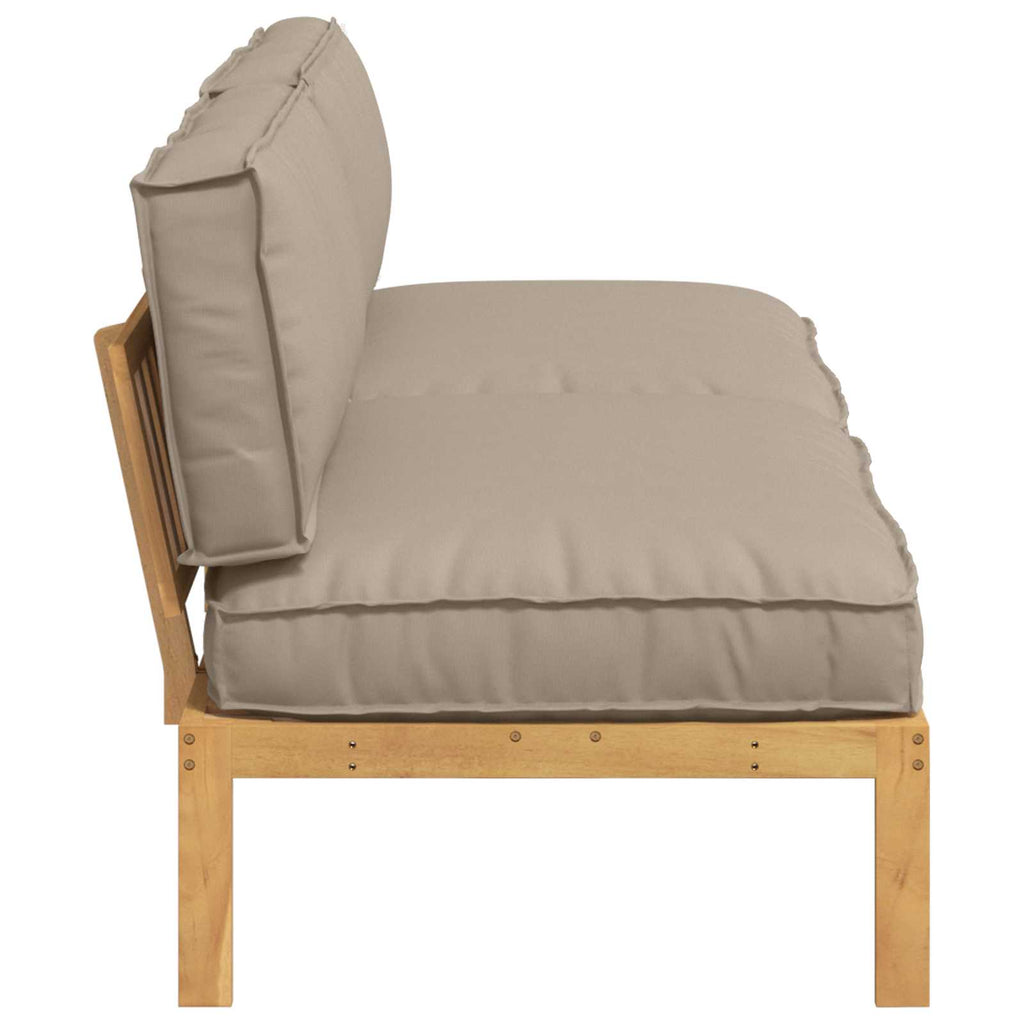 Sofa Set mit Kissen Uni 2 pcs Taupe Massivholz Akazie